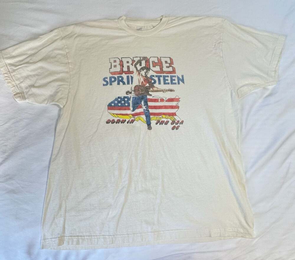 Bruce Springsteen Born In The USA '85 Graphic T-Shirt White 2X